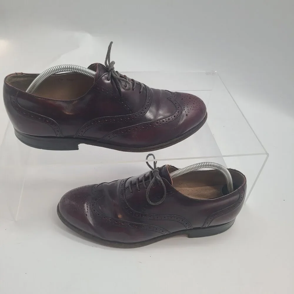 Botany 500 Leather Wing Tip Dress Shoes US Size 10W Burgundy